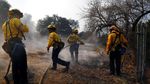 Petugas Damkar Terus Berjibaku Padamkan Api di California