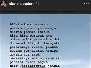 Ini Alasan Pesawat yang Ditumpangi Suami Nina Zatulini Putar Balik