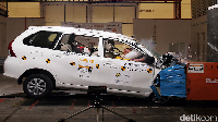 Mobil sejuta umat Toyota Avanza serta Daihatsu Xenia mendapatkan rating 4 bintang untuk perlindungan orang dewasa. Sedangkan untuk perlindungan anak kecil mobil hanya mendapatkan rating 2 bintang. Mobil yang dites tidak memiliki electronic stability control. Foto: ASEAN NCAP