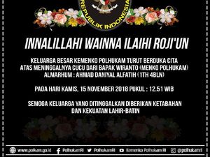 Cucu Meninggal, Wiranto Pulang dari Singapura