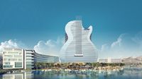 Hasil gambar untuk proses pembangunan hotel gitar raksasa