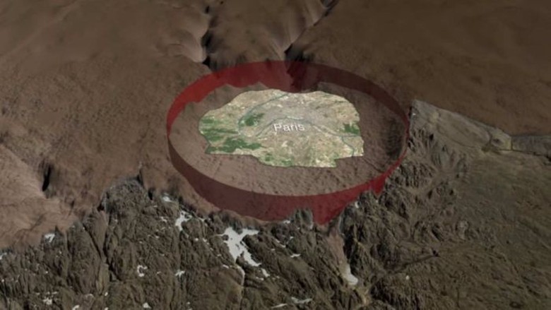 Ilmuwan Temukan Kawah Besar di Bawah Lapisan Es Greenland Ilmuwan Temukan Kawah Besar di Bawah Lapisan Es Greenland