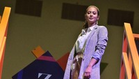 Pevita Pearce di Indonesia Convention Exhibition (ICE) BSD, Tangerang Selatan, Jumat (16/11/2018). Foto: Grandyos Zafna Manase Mesah