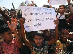 Aksi Pengungsi Rohingya Tolak Repatriasi