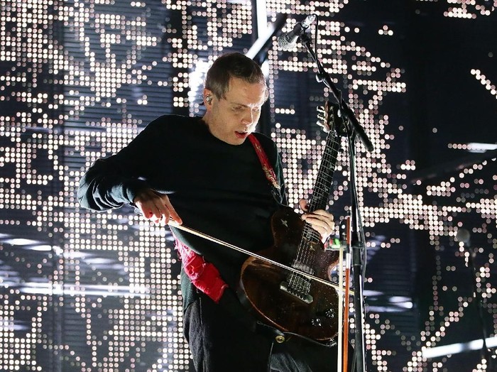 BYRON BAY, AUSTRALIA - JULY 23:  Jonsi Birgisson of Sigur Ros performs during Splendour in the Grass 2017 on July 23, 2017 in Byron Bay, Australia.  (Photo by Mark Metcalfe/Getty Images)