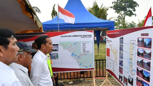 Presiden Jokowi di PLBN Sota-Papua