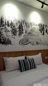 Salah satu mural di kamar hotel (Wahyu/detikTravel)