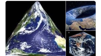 Ada yang berkelakar kemunculan teori Bumi Donat ini melengkapi teori lain seperti Bumi Kotak dan Bumi Segitiga. (Foto: Internet/Twitter)