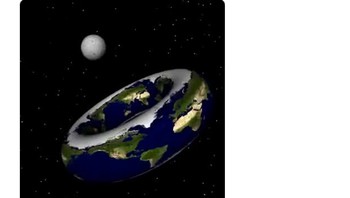 Pekan ini para penganut teori Bumi Datar menggelar konferensi internasionalnya yang kedua di AS. Seiring dengan itu, ramai pula dibahas teori Bumi Donat. (Foto: Internet/Twitter)