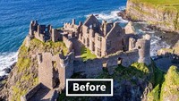 Ini adalah penampakan kastil Dunluce sebelum dibangun ulang. Kastil ini memiliki salah satu sejarah paling dramatis dari setiap kastil Inggris. Istimewa/Boredpanda/onstride.co.uk.