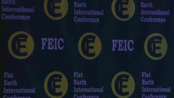Logo konferensi Bumi datar pun bertebaran. Foto: Denver Post