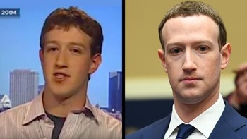 Dulu dan sekarang, penampilan wajah Pendiri Facebook dan CEO Facebook Mark Zuckerberg tak banyak mengalami perubahan. (Foto: Bright Side)