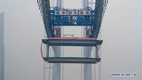 Jembatan ini diperkirakan selesai pada Oktober 2019. Istimewa/Xinhuanet.