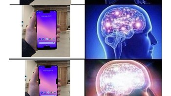 Yang ini berkelakar pertambahan notch di ponsel makin memacu kinerja otak manusia. (Foto: Internet/9Gag)