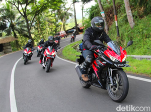 Finish! Rombongan Honda PCX dan CBR150R Sampai di Honda Bikers Day