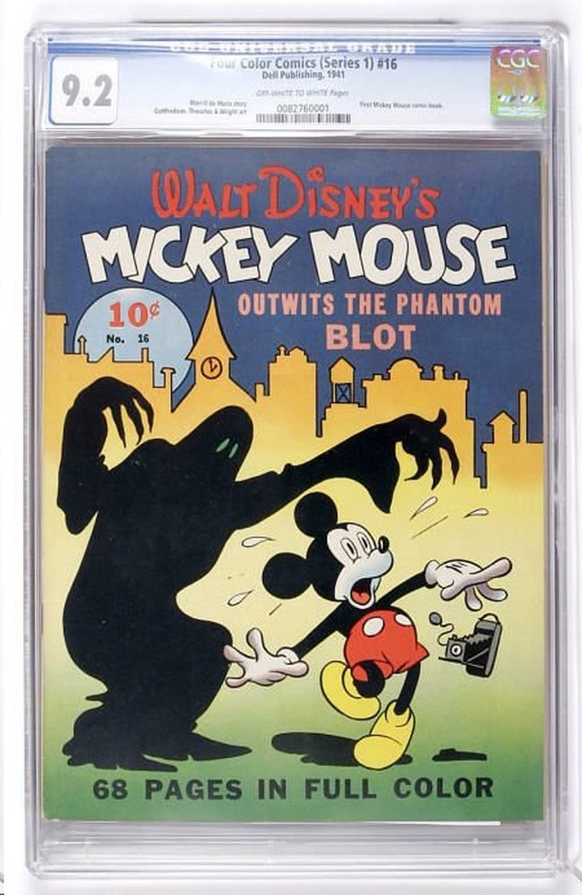 Buku komik edisi pertama Mickey Mouse terbit pada 1941. Cetakan komik langka ini merupakan satu di antara yang terbaik dari Disney di era tersebut, yang pernah dilelang. Komik ini terjual USD 55 ribu atau Rp 803 juta saat dilelang di Heritage Auctions, Dallas, pada 2008. Foto: Dok. Heritage Auctions