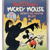 Buku komik edisi pertama Mickey Mouse terbit pada 1941. Cetakan komik langka ini merupakan satu di antara yang terbaik dari Disney di era tersebut, yang pernah dilelang. Komik ini terjual USD 55 ribu atau Rp 803 juta saat dilelang di Heritage Auctions, Dallas, pada 2008. Foto: Dok. Heritage Auctions