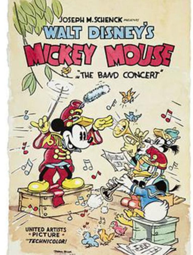 The Band Concert diketahui sebagai film kartun berwarna pertama Mickey Mouse yang rilis pada 1935. Film seluloid originalnya berhasil dilelang senilai Rp 6 miliar pada 1999, menjadi salah satu memorabilia Disney termahal yang pernah dijual. Foto: Dok. Catawiki