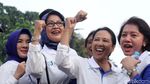 Gaya Rini Soemarno Jalan Sehat Bareng Arcandra dan Sofyan Basir
