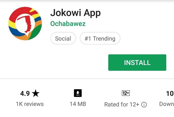 Aplikasi Jokowi App. Foto: screenshot Google Play Store Aplikasi Jokowi App. Foto: screenshot Google Play Store