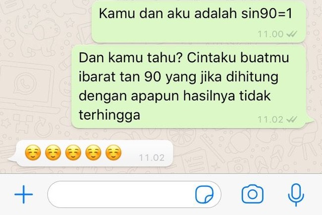 Trigonometri matematika juga bisa dimanfaatkan oleh mu untuk meraih hati gebetan. Foto: dok. Wolipop