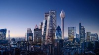 Menara tulip akan dibangun pada tahun 2020 yang berlokasi di St Mary Axe atau yang lebih dikenal dengan Gherkin. Istimewa/Dezeen.