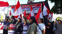 Dalam aksinya, mereka menyampaikan protes terhadap gaya bercanda capres nomor urut dua Prabowo Subianto yang dinilai masyarakat memiliki unsur penghinaan dan meredahkan martabat warga Boyolali dan menolak rezim militeristik. Foto: dok. Istimewa