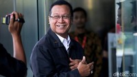 Direktur Utama PT KAI, Edi Sukmoro, menyambangi gedung KPK, Jakarta, Rabu (21/11/2018).