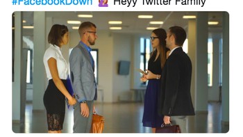 Pengguna Facebook dan Instagram berkata ke Twitter bahwa alasan mereka di sana hanya karena Facebook dan Instagram down. Foto: Twitter