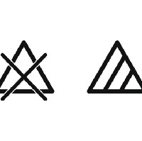 Simbol segitiga merupakan petunjuk untuk pemakaian bleach atau pemutih pakaian. Segitiga polos menandakan semua jenis pemutih bisa digunakan pada bahan yang dimaksud. Segitiga dengan garis diagonal, pakaian hanya bisa diberi pemutih berbasis oksigen atau tanpa klorin. Sedangkan segitiga bertanda silang, pakaian tidak boleh diberi pemutih. Foto: iStock