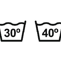 Simbol ember dengan angka 30, 40 atau 50 memberitahu pakaian harus dicuci sesuai suhu air yang disarankan, biasanya dalam besaran Celsius. Selain angka, besaran suhu juga kadang ditandai dengan titik-titik. Gambar ember dengan angka 30, berarti kain harus dicuci dengan air dingin. Angka 40, dicuci air hangat dan 60 memakai air panas. Ember dengan satu titik, cuci dengan air dingin. Dua titik air hangat sedangkan tiga titik air panas. Foto: iStock