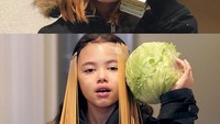 Boleh juga nih gayanya. Segepok uang diganti jadi lettuce dan rambut pirang diganti jadi pasta spaghetti. Agak terlihat maksa sih ya. Foto: instagram @rileydiary