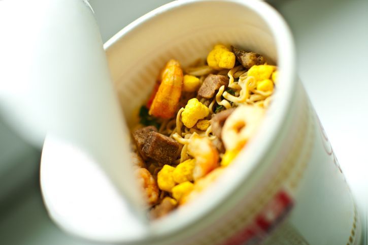 a cup of noodle soup