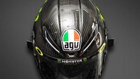 Ini adalah helm milik Franco Morbidelli. Rider yang musim depan akan membalap untuk tim Petronas Yamaha SRT itu diberi helm berwarna abu-abu dari AGV. (Foto: Instagram @motogp)