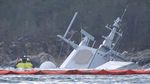 Detik-detik Kapal Perang Norwegia Kandas Ditabrak Tanker