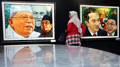 Ada Wajah Jokowi-Maruf di Lukisan Gus Dur