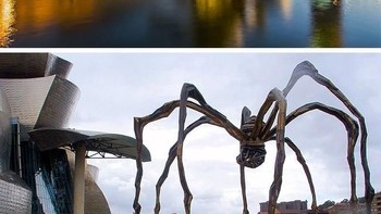 Guggenheim Museum, Bilbao, Spanyol. Ini adalah salah satu bangunan paling spektakuler di dunia dalam gaya Dekonstruktivisme. Arsitek Philip Johnson menggambarkannya sebagai gedung terbesar di zaman kita. Museum ini memiliki ruang pameran permanen dan temporer. Foto: via Brightside