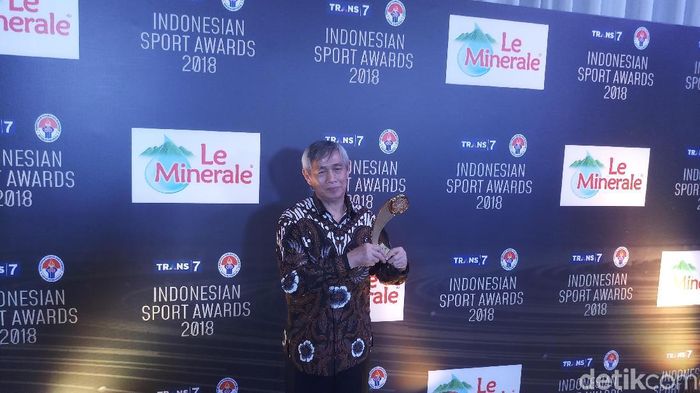 Christian Hadinata di acara Indonesian Sport Awards 2018 (Yanu Arifin/Detiksport) Christian Hadinata di acara Indonesian Sport Awards 2018 (Yanu Arifin/Detiksport)