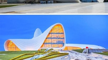 Heydar Aliyev Center, Baku, Azerbaijan. Heydar Aliyev Center mungkin adalah bangunan paling unik dan mudah dikenali di Baku. Adalah arsitek wanita yang brilian bernama Zaha Hadid yang merancangnya. Di dalam gedung ini terdapat ruang pameran dan kantorFoto: via Brightside