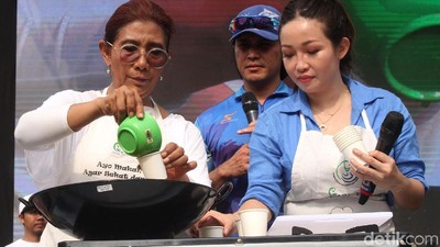 Peringati Hari Ikan Nasional, Begini Momen Susi Masak di GBK