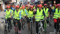 Acara bersepeda ini mengawali rangkaian acara deklarasi Kawasan Tanpa Rokok (KTR) di Kota Bogor.(Foto: Kireina/detikHealth)