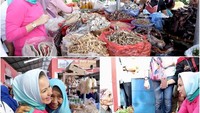 Tak hanya menyukai pare, Yustin juga suka ikan asin. Pada bulan Ramadan lalu ia tertangkap kamera tengah berada di penjual ikan asin, kerupuk, kolang kaling hingga sayur. Foto: Instagram yustinficardo