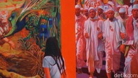 Lukisan Habib Rizieq Shihab dan para ulama lain ini ada pada karya seni berjudul The ImbroglioTropical Paradise 2018 (Melisa Mailoa/detikTravel)