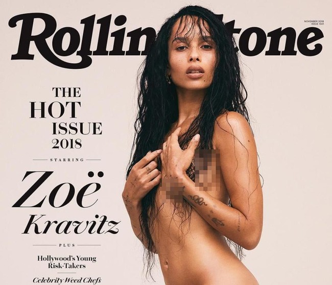 Jadi cover-girl, putri rocker Lenny Kravitz ini bahkan tampil topless alias tanpa atasan. (Foto: Dok. Rolling Stone)