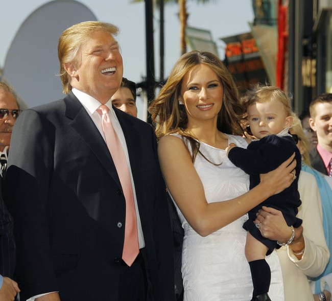 Ketika lahir, bayi Barron Trump berbobot 8,5 pon atau sekitar 3,8 kg. Sejak bayi, Barron ternyata sudah berbakat memiliki badan besar. Foto: Getty Images