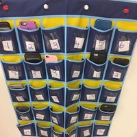 Handphone sering mengganggu para murid saat belajar. Agar mereka lebih konsentrasi, seorang guru menyediakan tempat penyimpanan seperti ini. Sebelum kelas dimulai, murid diwajibkan menaruh ponsel di situ. Foto: Reddit uckyeahmydude  