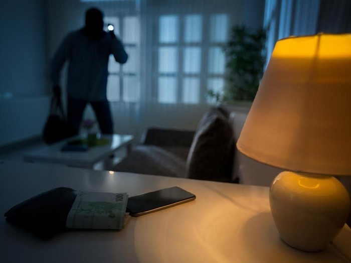 intrusion of a burglar in a house inhabited