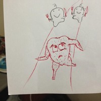 Di kertas ulangan, beberapa murid kreatif biasanya suka memanfaatkan ruang kosong untuk menggambar. Guru berikut pun tak mau kalah dan selalu menambahkan gambar lain dengan pulpen merahnya. Foto: Imgur Squeezymo  