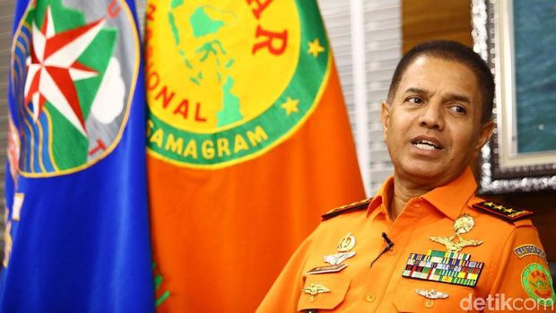 Kepala Basarnas Marsekal Madya M. Syaugi Tim blak-blakan detikcom berkesempatan melakukan interview bersama Kepala Badan Sar Nasional (Basarnas) M Syaugi, Jakarta, Senin (26/11/2018). Grandyos Zafna/detikcom