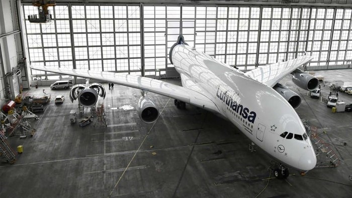 Hangar Airbus A380 Lufthansa di Bandara Munich
